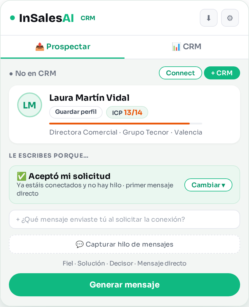 Perfil capturado con puntuación ICP